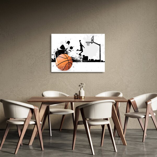 Skleněný obraz - Hráč basketbalu (70x50 cm)