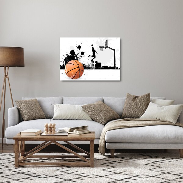 Skleněný obraz - Hráč basketbalu (70x50 cm)