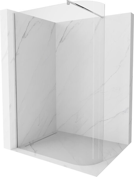 MEXEN - Kioto zástěna sprchová zaoblená 80 x 200 cm, transparentní 8 mm - chrom - 800-080-101-01-06