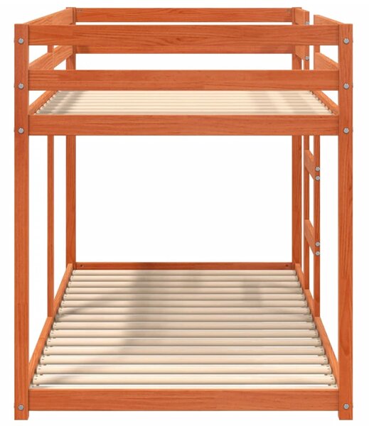 Patrová postel voskově hnědá 90x190 cm masivní borové dřevo 3214875