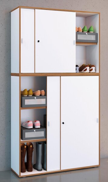 Botník SALIA Bílá/dub medový š: 100 cm