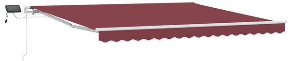 Ručně zatahovací markýza s LED burgundská 400 x 300 cm 3214974