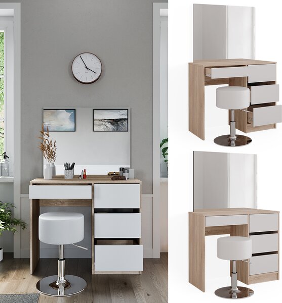 Toaletní stolek Vicco Sherry Sonoma 90 cm se stoličkou, Model 40834