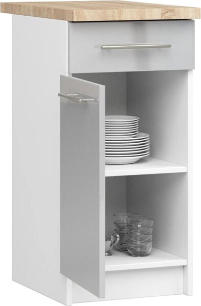 AKORD Furniture Factory KS0POLIBIAMETPOL004, 1 dveře/dveří, 2 police/polic, Bílá, Dvířka s pantem, 16 mm, 1 zásuvka/zásuvek