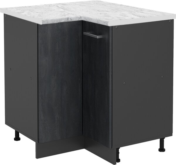 Rohová skříňka Vicco R-Line Černý beton 75.6 cm PD Mramor, Model 47489