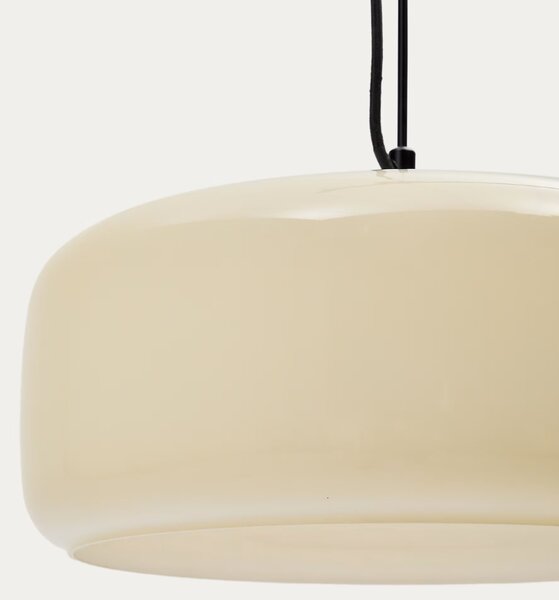 Šedé skleněné závěsné LED světlo Kave Home Reig 38 cm
