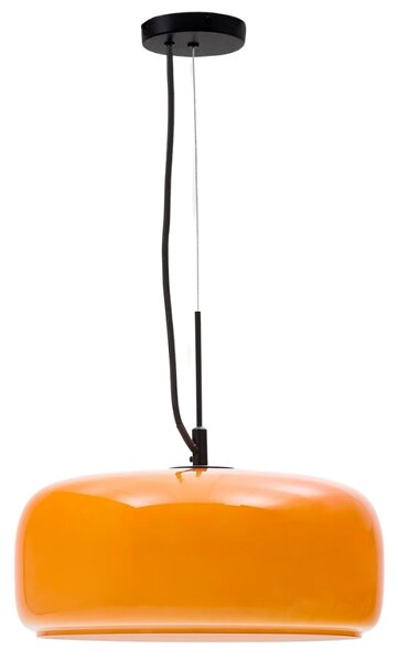 Oranžové skleněné závěsné LED světlo Kave Home Reig 38 cm