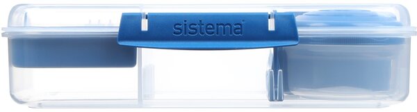 Sistema Dělený svačinový box To Go Bento Create s nádobou na jogurt a miskou 1,48 l, modrá