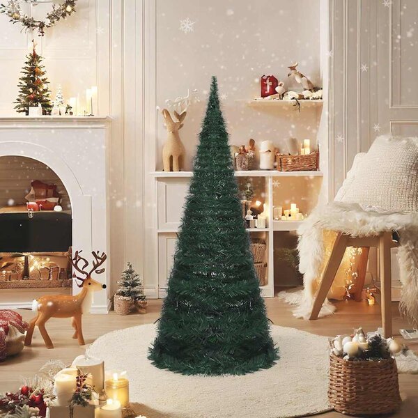 Pop-up umělý vánoční stromek s LED osvětlením zelený 150 cm 321523