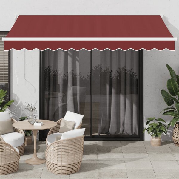Ručně zatahovací markýza burgundská 350 x 250 cm 3215294