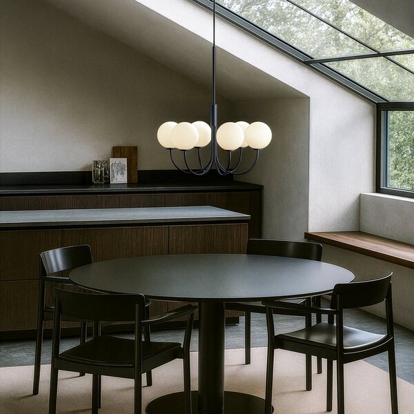Lustry Herstal, BALLON, stmívatelné, Černá, Obývací pokoj, Kov, Design
