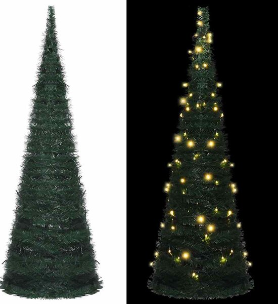 Pop-up umělý vánoční stromek s LED osvětlením zelený 180 cm 321524