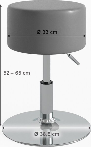 Stolička Vicco Design Šedá 33.5 x 67 cm pro toaletní stolek, Model 28611