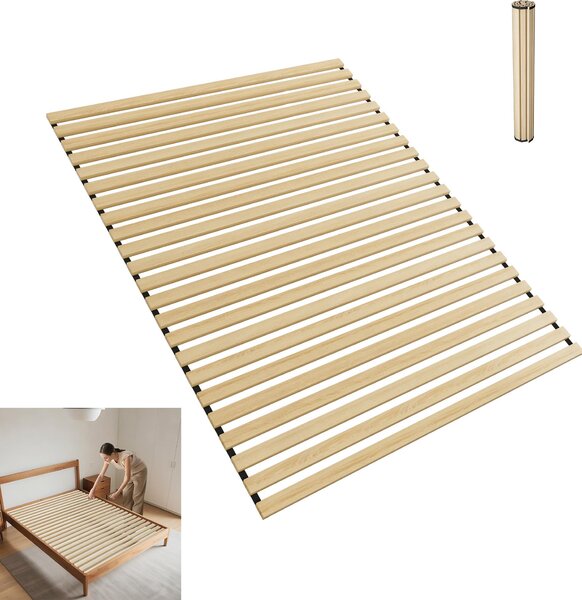 UISEBRT Roštový rám 160x200 cm Roštový rám Roštový rám Postelový rám 23 lamel o tloušťce 2 cm s nosností až 300 kg Flexibilní Prostorově úsporný Prodyšný pro jednolůžko a manželskou postel