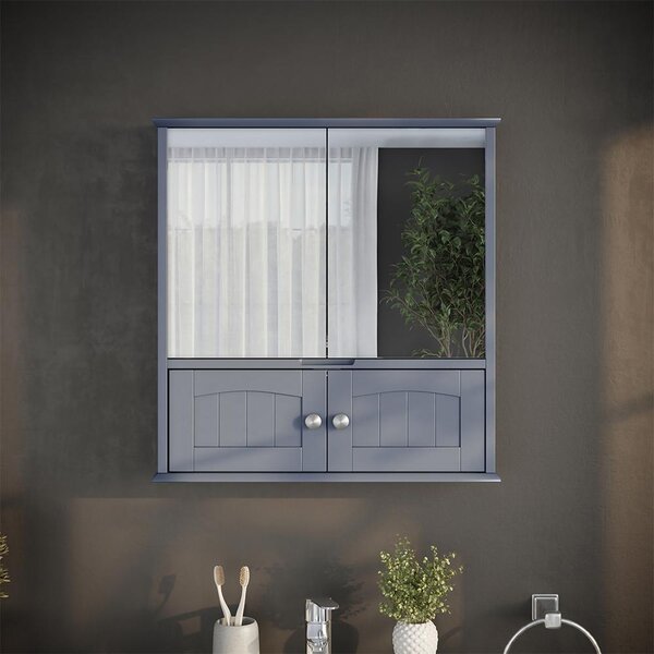 Koupelnová zrcadlová skříňka Vicco Bianco Šedá 56 x 58 cm, Model 57407
