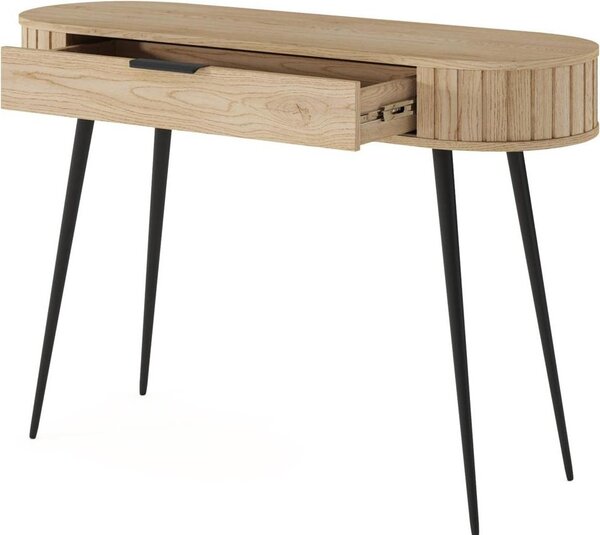 BETTSO Schminktish RIVO 120 cm - Psací stůl na vysoké noze s prostornou zásuvkou - dub Cremona