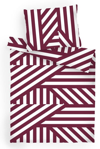 Povlečení bavlna Zebra bordó 140x200, 70x90 cm