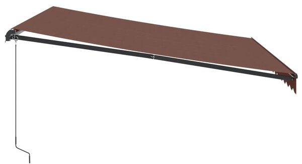 Ručně zatahovací markýza s LED světly hnědá 400 x 350 cm 3215404