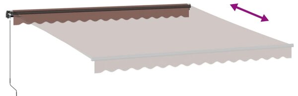 Ručně zatahovací markýza s LED světly hnědá 400 x 350 cm 3215404
