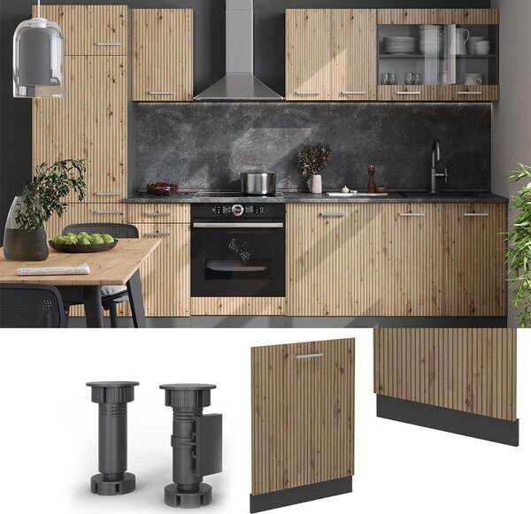 Čelní panel myčky Vicco R-Line Řemeslný dub 60 cm bez pracovní desky, Model 54624