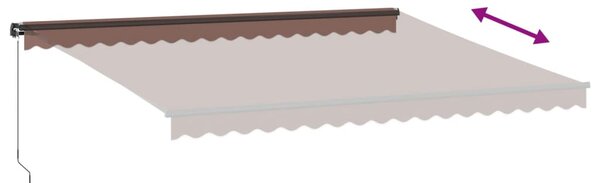 Ručně zatahovací markýza s LED světly hnědá 450 x 350 cm 3215408