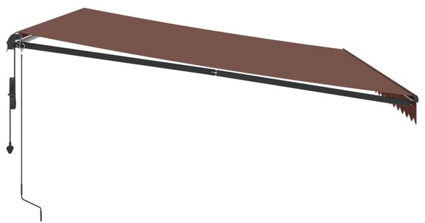 Automatická zatahovací markýza s LED světly hnědá 500 x 350 cm 3215414