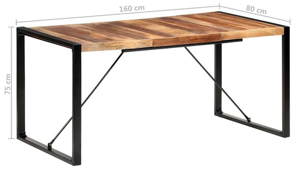 Jídelní stůl 160 x 80 x 75 cm masivní dřevo 321541