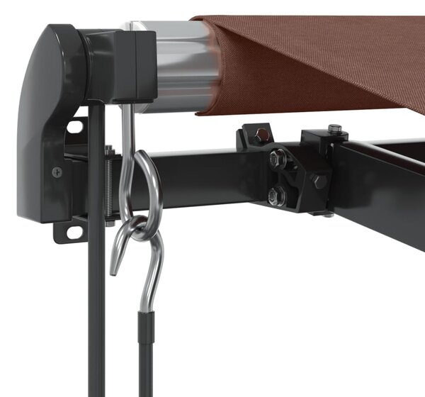 Automatická zatahovací markýza s LED světly hnědá 500 x 350 cm 3215414