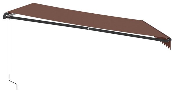 Ručně zatahovací markýza s LED světly hnědá 450 x 350 cm 3215408