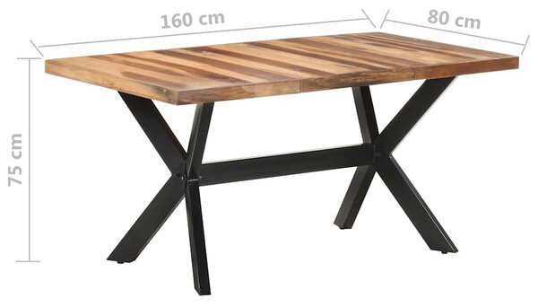 Jídelní stůl 160x80x75 cm masiv s medovou povrchovou úpravou 321547