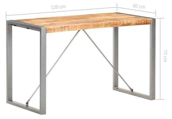 Jídelní stůl 120 x 60 x 75 cm masivní hrubé mangovníkové dřevo 321561