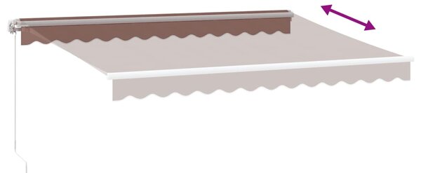 Ručně zatahovací markýza hnědá 350 x 250 cm 3215631