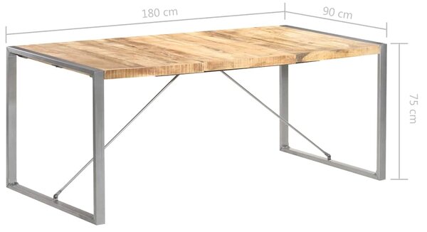 Jídelní stůl 180 x 90 x 75 cm masivní hrubé mangovníkové dřevo 321564