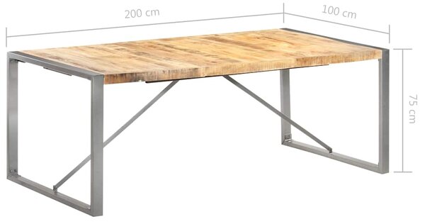 Jídelní stůl 200 x 100 x 75 cm masivní hrubé mangovníkové dřevo 321565