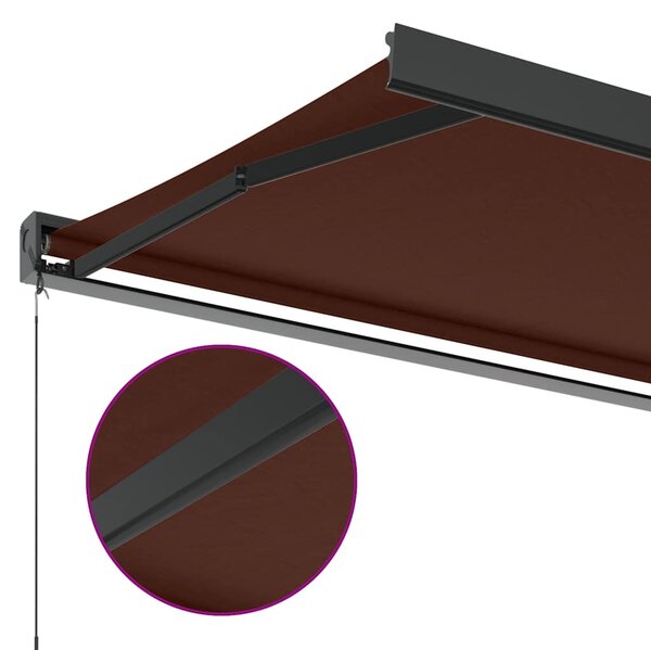 Ručně zatahovací markýza hnědá 350 x 250 cm 3215724