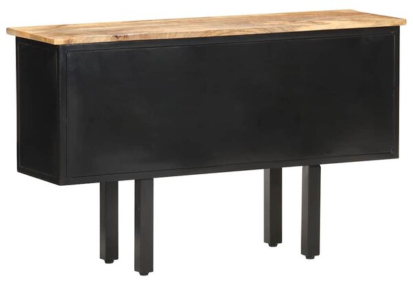 Příborník 110 x 30 x 65 cm masivní hrubý mangovník a ocel 321571