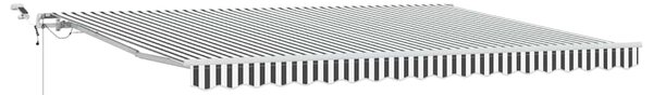 Automatická zatahovací markýza s LED antracit a bílá 450x300 cm 3215787