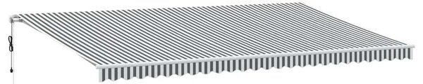 Automatická zatahovací markýza s LED antracit a bílá 600x300 cm 3215791