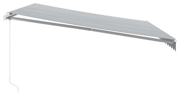 Ručně zatahovací markýza antracitová a bílá 450 x 350 cm 3215796