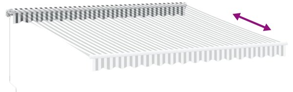 Ručně zatahovací markýza antracitová a bílá 400 x 350 cm 3215792