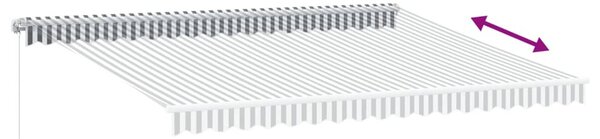 Ručně zatahovací markýza antracitová a bílá 450 x 350 cm 3215796