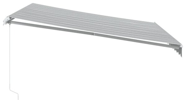 Ručně zatahovací markýza antracitová a bílá 400 x 350 cm 3215792