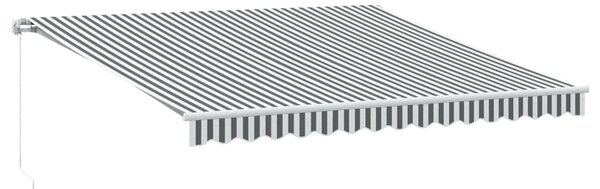 Ručně zatahovací markýza antracitová a bílá 400 x 350 cm 3215792