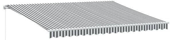 Ručně zatahovací markýza antracitová a bílá 450 x 350 cm 3215796