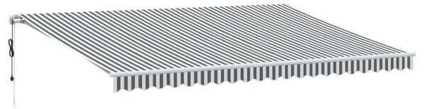 Automatická zatahovací markýza antracitová a bílá 500 x 350 cm 3215802