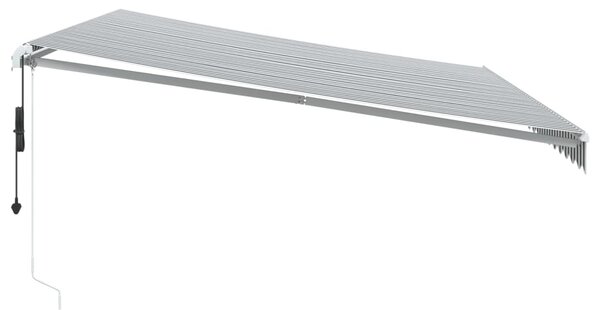Automatická zatahovací markýza antracitová a bílá 500 x 350 cm 3215802