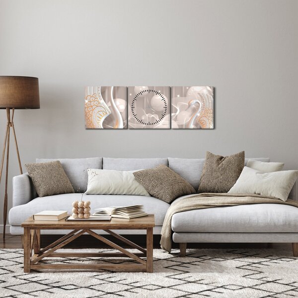 Obraz - Zakleté labutě (s hodinami) (90x30 cm)