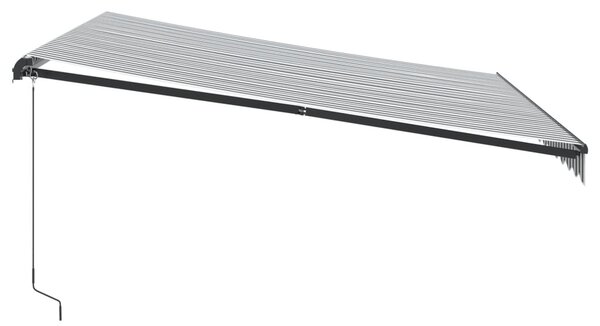Ručně zatahovací markýza antracitová a bílá 400 x 350 cm 3215808