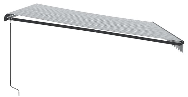 Ručně zatahovací markýza antracitová a bílá 450 x 350 cm 3215812
