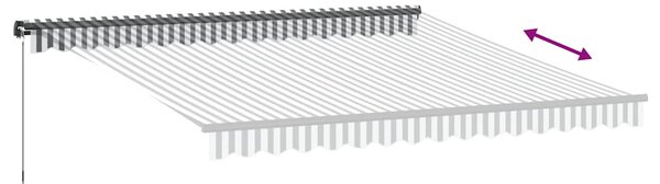 Ručně zatahovací markýza antracitová a bílá 400 x 350 cm 3215808